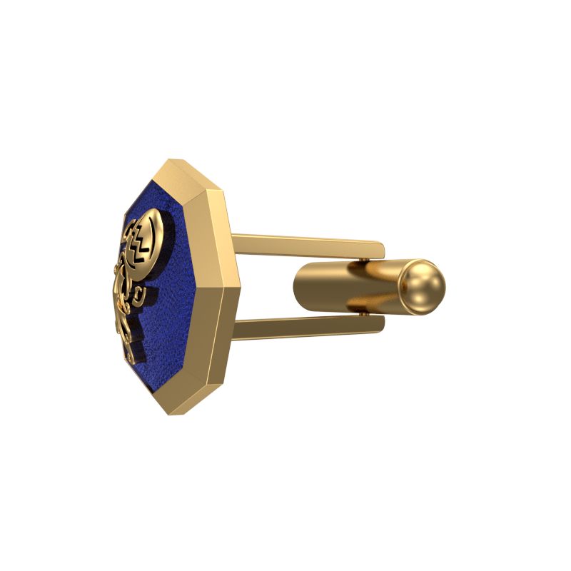 Aquarius Zodiac , Constellation Cufflink Set with 18kt Gold & Black Ruthenium Plating on Brass.