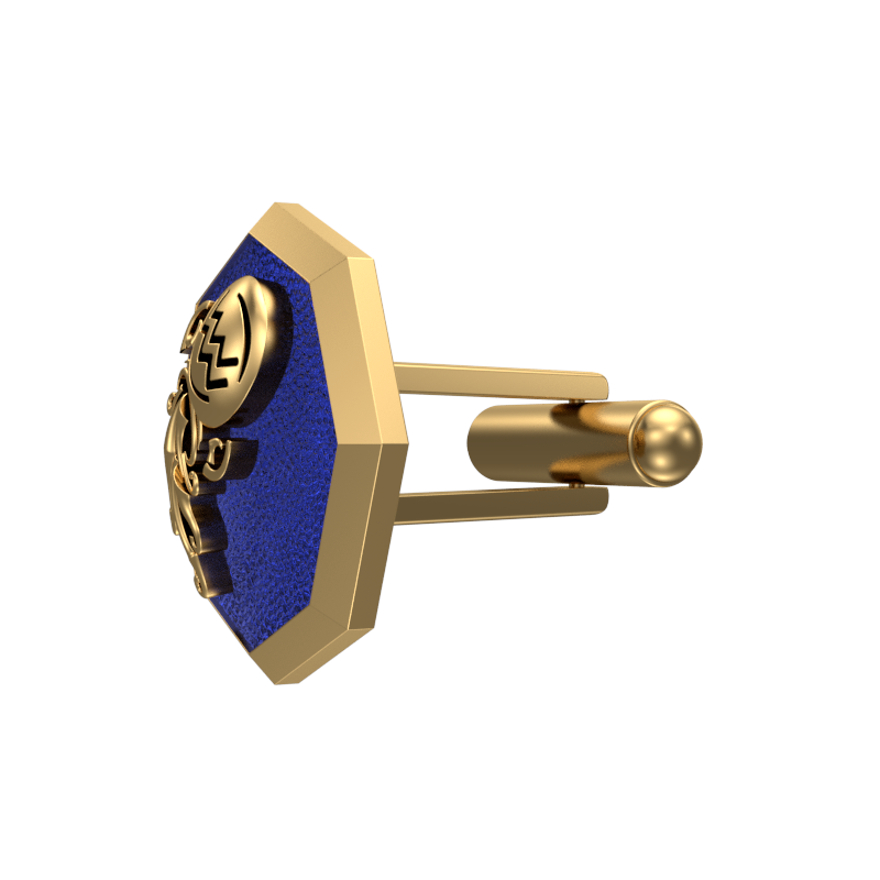 Aquarius Zodiac , Constellation Cufflink Set with 18kt Gold & Black Ruthenium Plating on Brass.