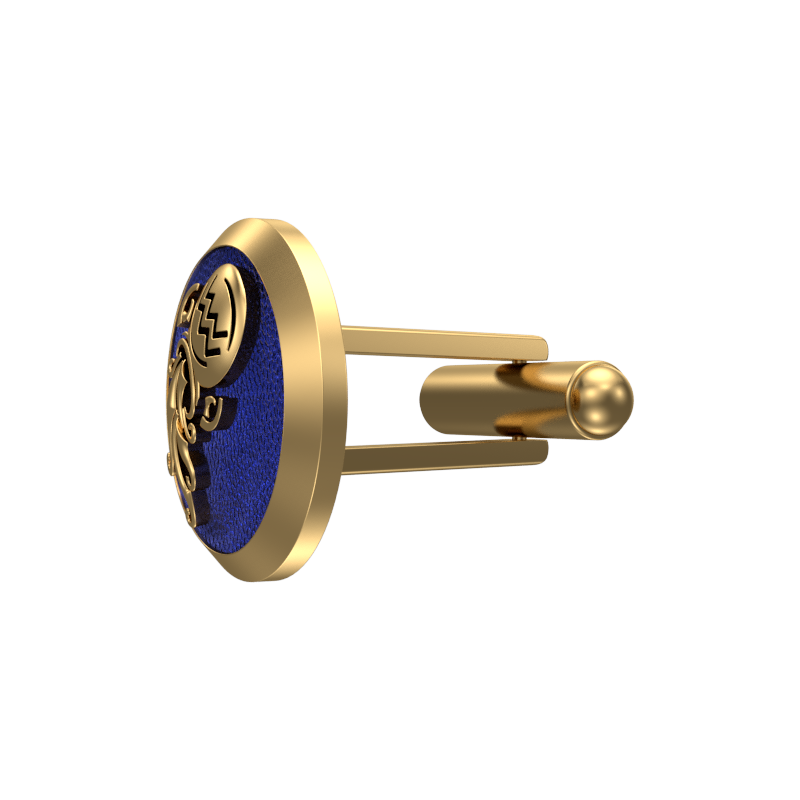 Aquarius Zodiac , Constellation Cufflink Set with 18kt Gold & Black Ruthenium Plating on Brass.