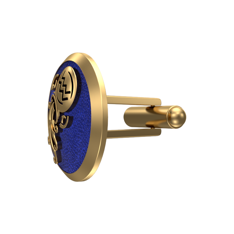 Aquarius Zodiac , Constellation Cufflink Set with 18kt Gold & Black Ruthenium Plating on Brass.