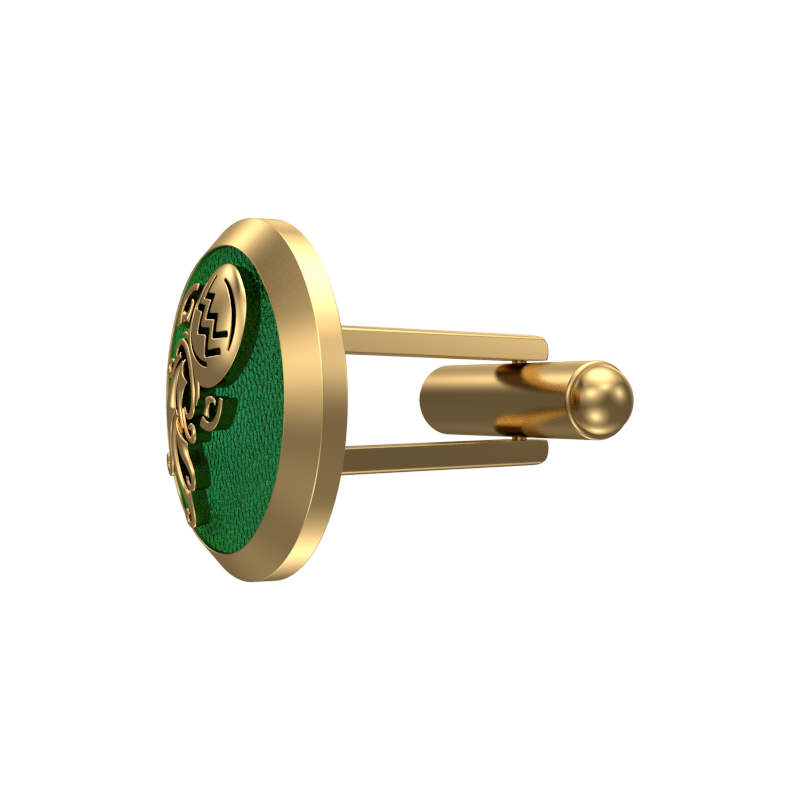 Aquarius Zodiac , Constellation Cufflink Set with 18kt Gold & Black Ruthenium Plating on Brass.