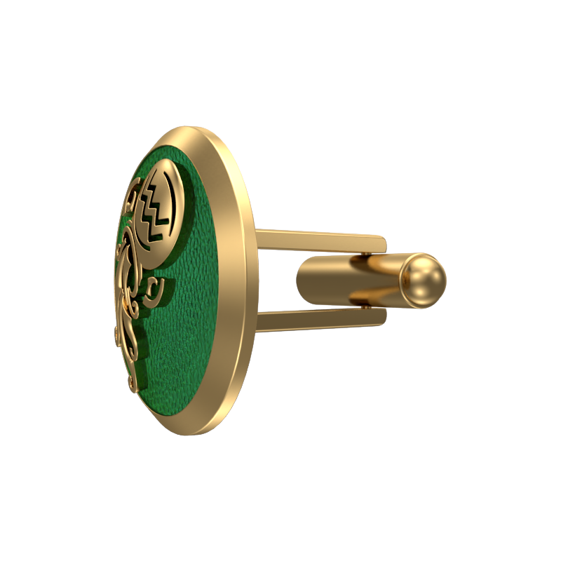 Aquarius Zodiac , Constellation Cufflink Set with 18kt Gold & Black Ruthenium Plating on Brass.