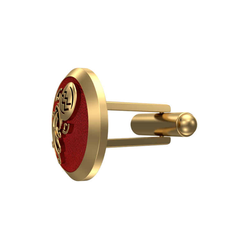 Aquarius Zodiac , Constellation Cufflink Set with 18kt Gold & Black Ruthenium Plating on Brass.
