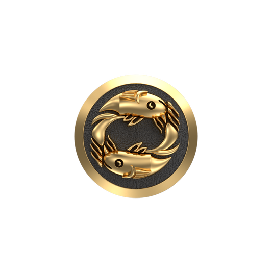 Pisces Zodiac , Constellation Cufflink Set with 18kt Gold & Black Ruthenium Plating on Brass.