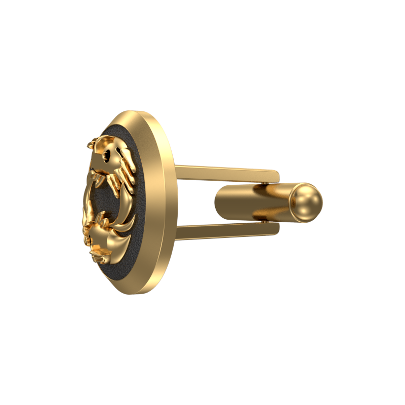 Pisces Zodiac , Constellation Cufflink Set with 18kt Gold & Black Ruthenium Plating on Brass.
