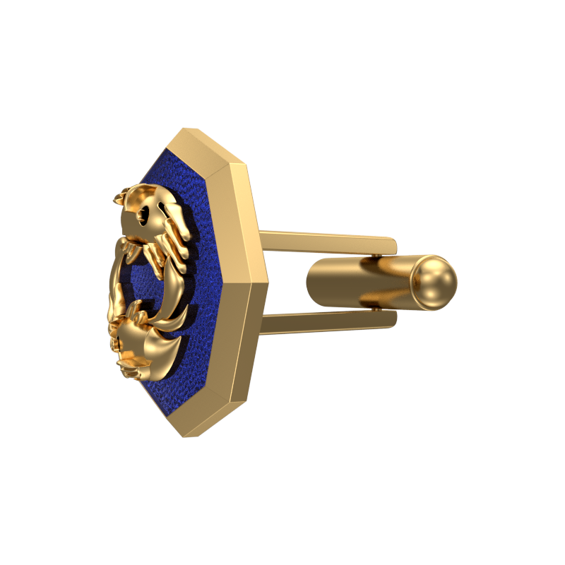 Pisces Zodiac , Constellation Cufflink Set with 18kt Gold & Black Ruthenium Plating on Brass.