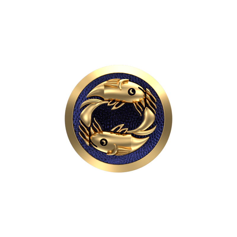 Pisces Zodiac , Constellation Cufflink Set with 18kt Gold & Black Ruthenium Plating on Brass.