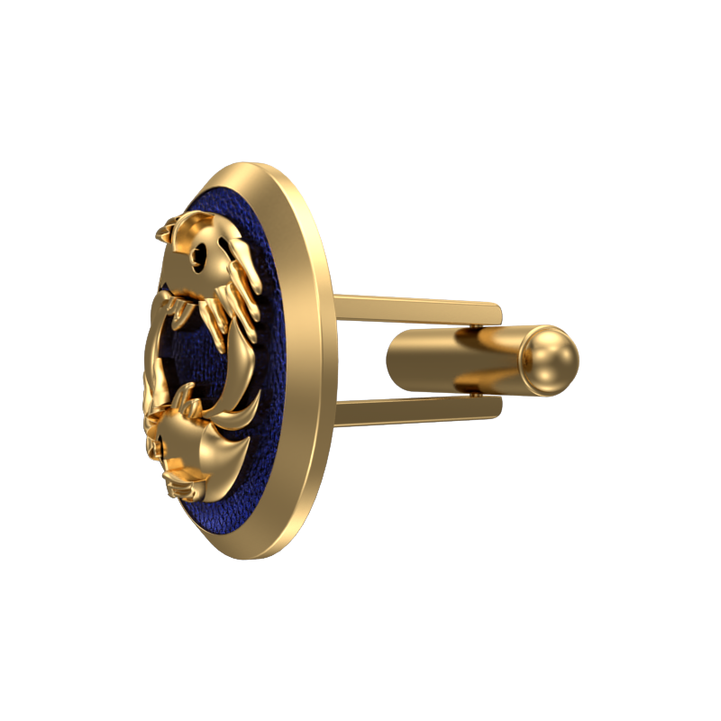 Pisces Zodiac , Constellation Cufflink Set with 18kt Gold & Black Ruthenium Plating on Brass.