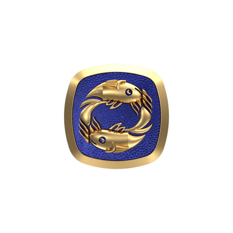 Pisces Zodiac , Constellation Cufflink Set with 18kt Gold & Black Ruthenium Plating on Brass.