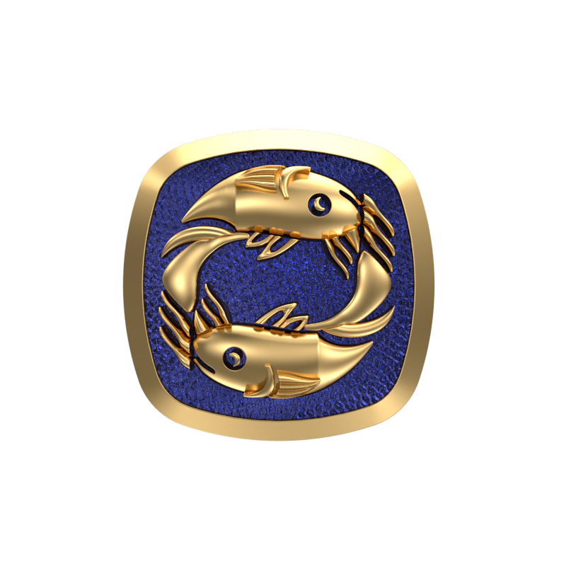 Pisces Zodiac , Constellation Cufflink Set with 18kt Gold & Black Ruthenium Plating on Brass.