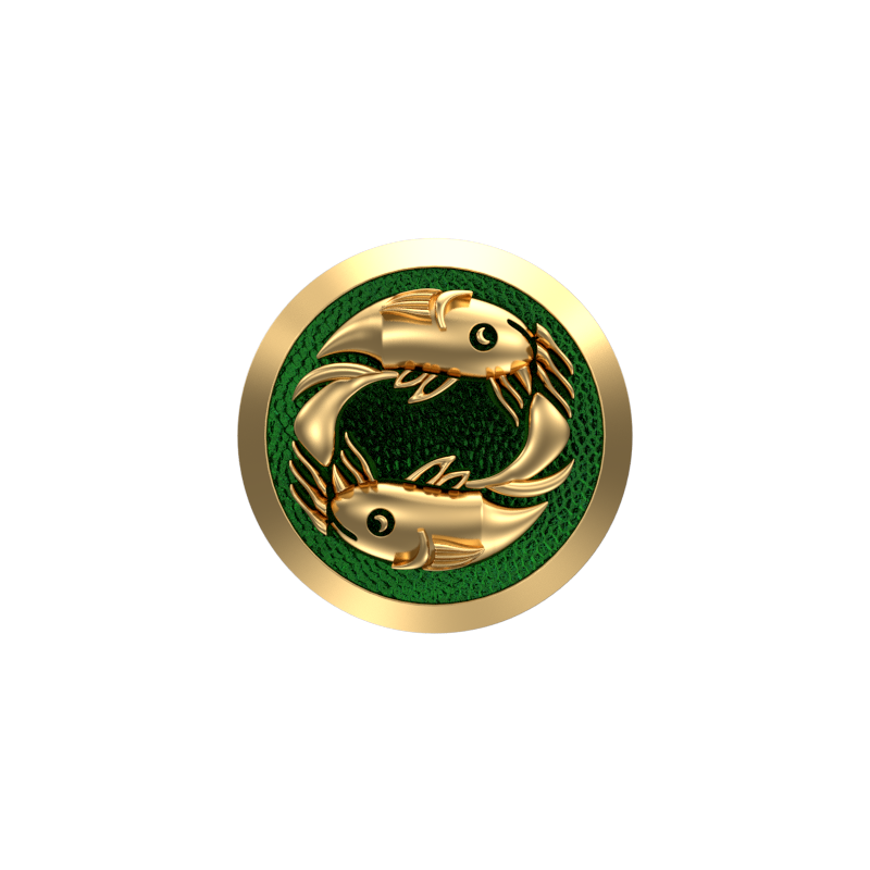 Pisces Zodiac , Constellation Cufflink Set with 18kt Gold & Black Ruthenium Plating on Brass.