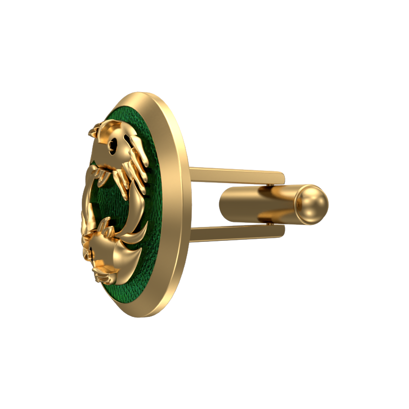 Pisces Zodiac , Constellation Cufflink Set with 18kt Gold & Black Ruthenium Plating on Brass.