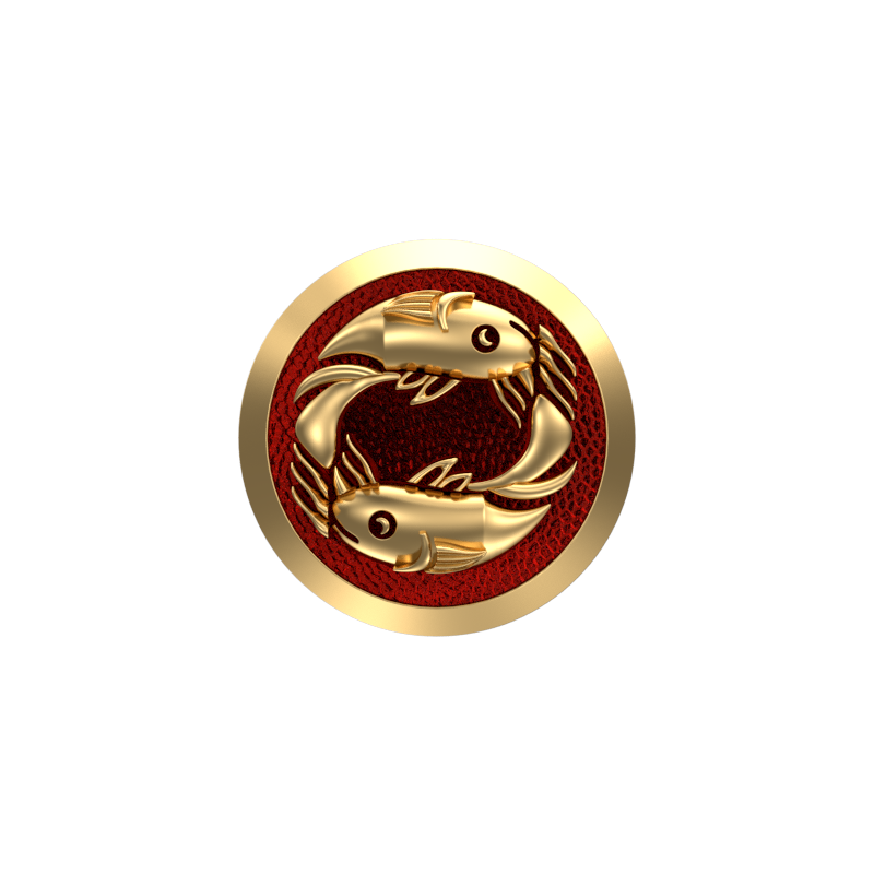 Pisces Zodiac , Constellation Cufflink Set with 18kt Gold & Black Ruthenium Plating on Brass.