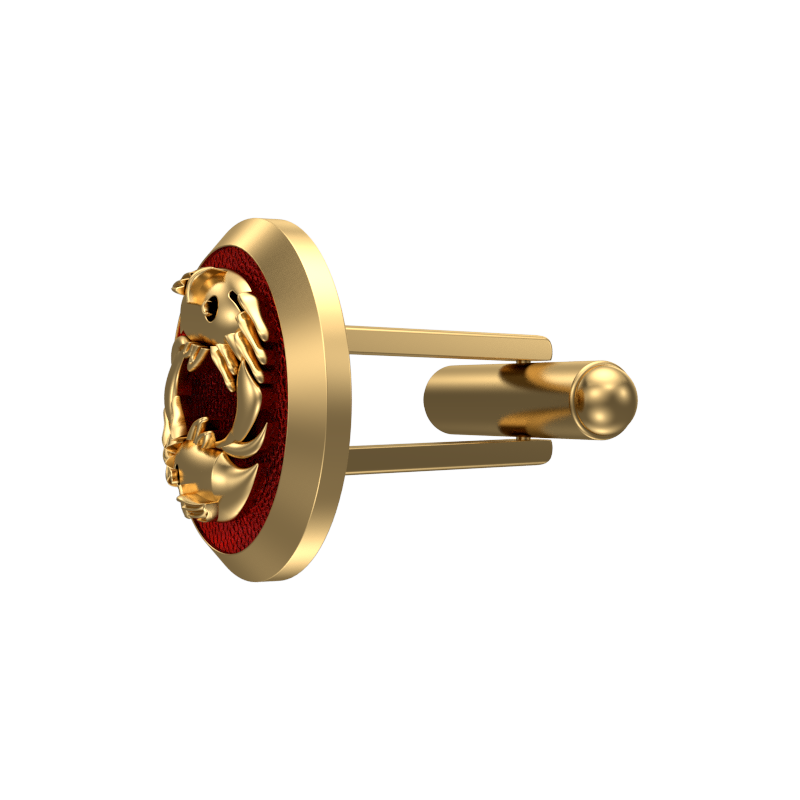 Pisces Zodiac , Constellation Cufflink Set with 18kt Gold & Black Ruthenium Plating on Brass.