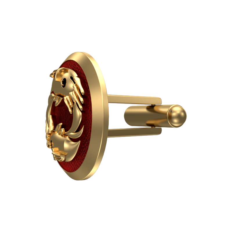 Pisces Zodiac , Constellation Cufflink Set with 18kt Gold & Black Ruthenium Plating on Brass.