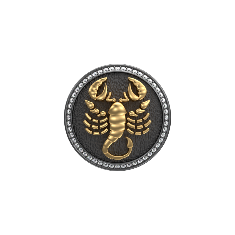Scorpio Zodiac Luxe, Constellation Cufflink Set with CZ Diamonds, 18kt Gold & Black Ruthenium Plating on Brass.