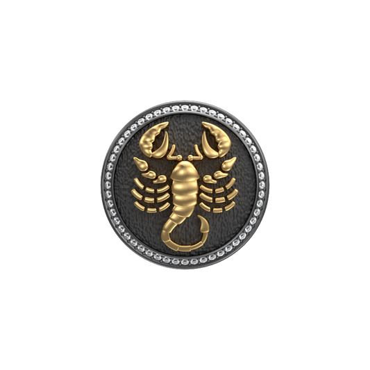 Scorpio Zodiac Luxe, Constellation Cufflink Set with CZ Diamonds, 18kt Gold & Black Ruthenium Plating on Brass.