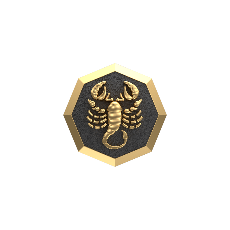 Scorpio Zodiac , Constellation Cufflink Set with 18kt Gold & Black Ruthenium Plating on Brass.