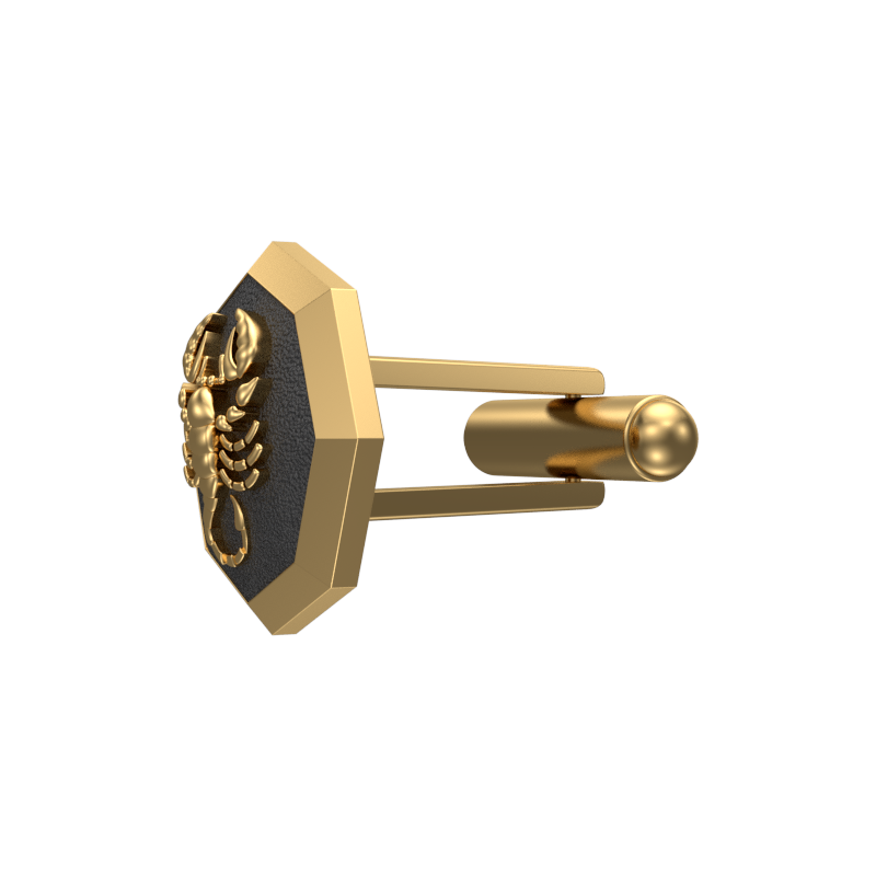 Scorpio Zodiac , Constellation Cufflink Set with 18kt Gold & Black Ruthenium Plating on Brass.