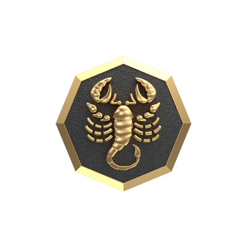 Scorpio Zodiac , Constellation Cufflink Set with 18kt Gold & Black Ruthenium Plating on Brass.