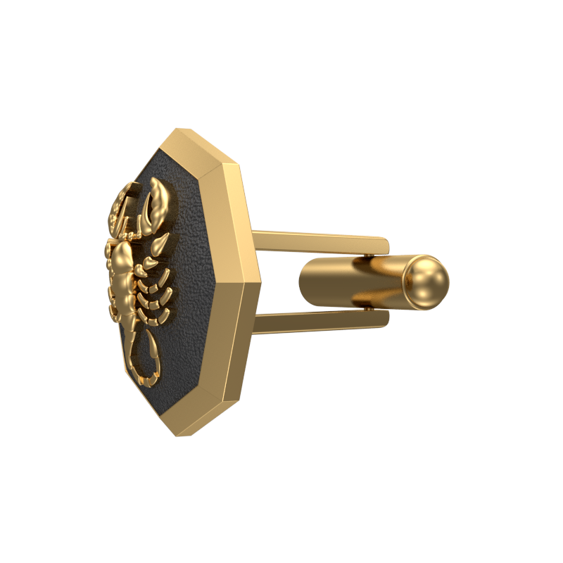 Scorpio Zodiac , Constellation Cufflink Set with 18kt Gold & Black Ruthenium Plating on Brass.