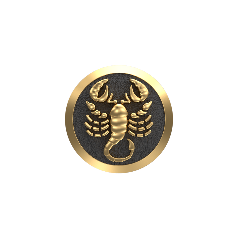 Scorpio Zodiac , Constellation Cufflink Set with 18kt Gold & Black Ruthenium Plating on Brass.