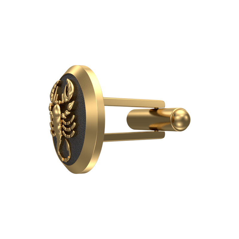 Scorpio Zodiac , Constellation Cufflink Set with 18kt Gold & Black Ruthenium Plating on Brass.