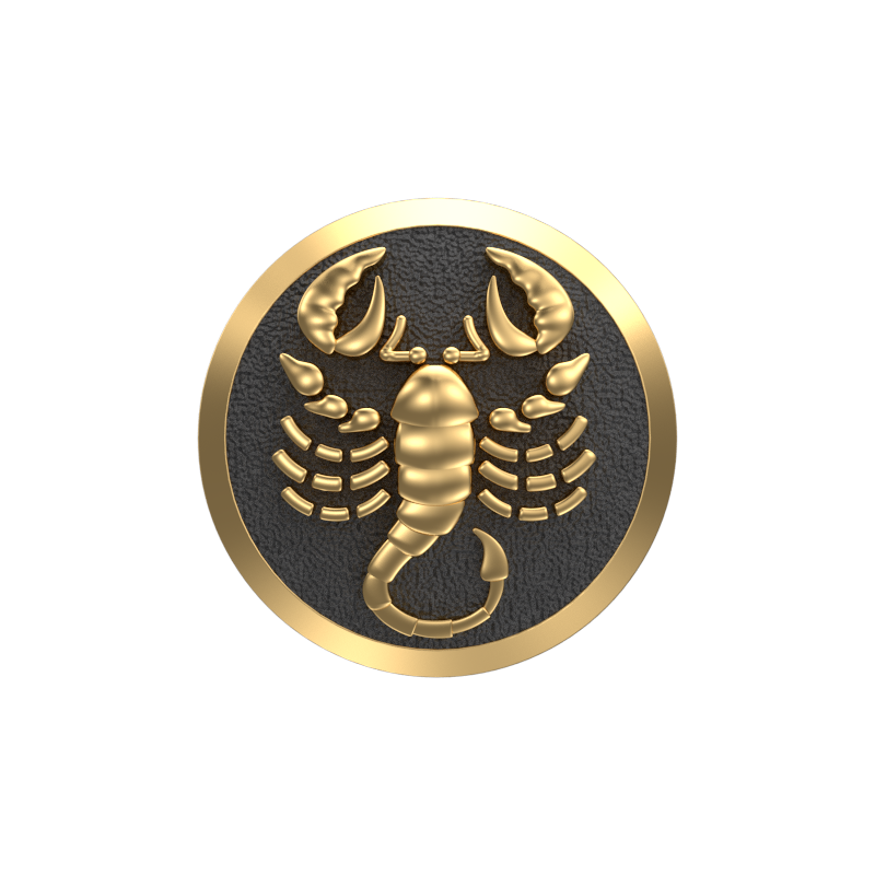 Scorpio Zodiac , Constellation Cufflink Set with 18kt Gold & Black Ruthenium Plating on Brass.