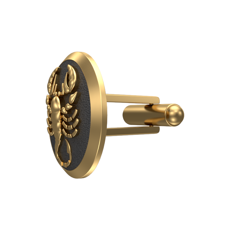 Scorpio Zodiac , Constellation Cufflink Set with 18kt Gold & Black Ruthenium Plating on Brass.