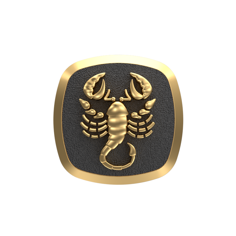 Scorpio Zodiac , Constellation Cufflink Set with 18kt Gold & Black Ruthenium Plating on Brass.