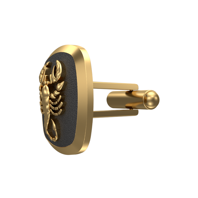 Scorpio Zodiac , Constellation Cufflink Set with 18kt Gold & Black Ruthenium Plating on Brass.