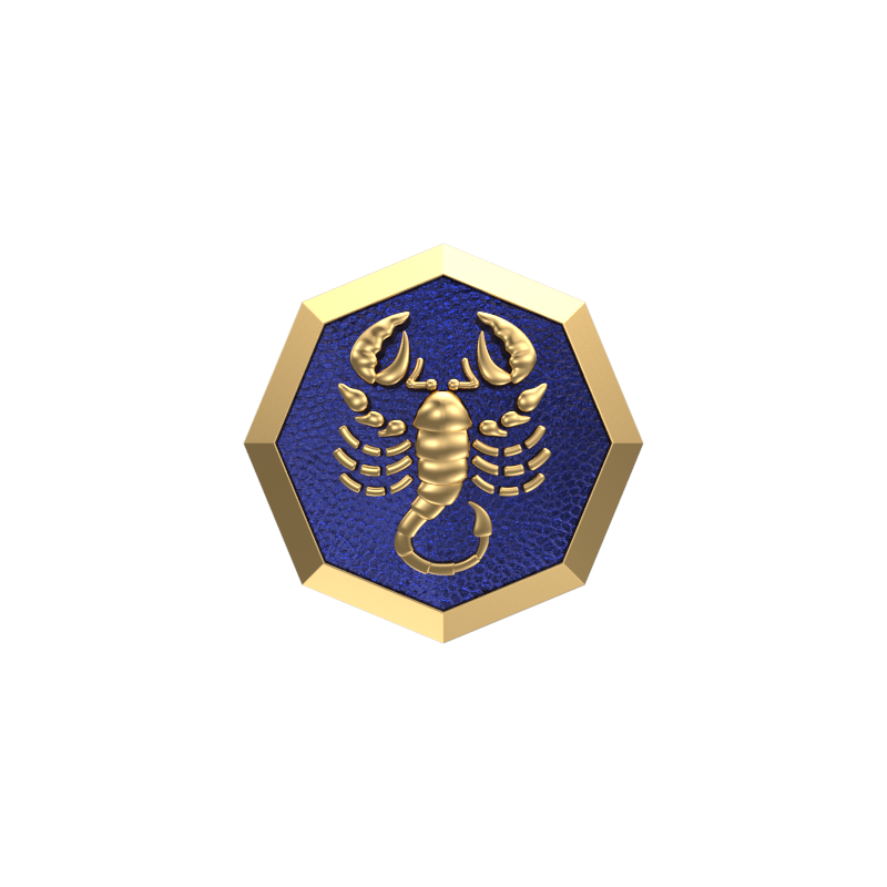 Scorpio Zodiac , Constellation Cufflink Set with 18kt Gold & Black Ruthenium Plating on Brass.