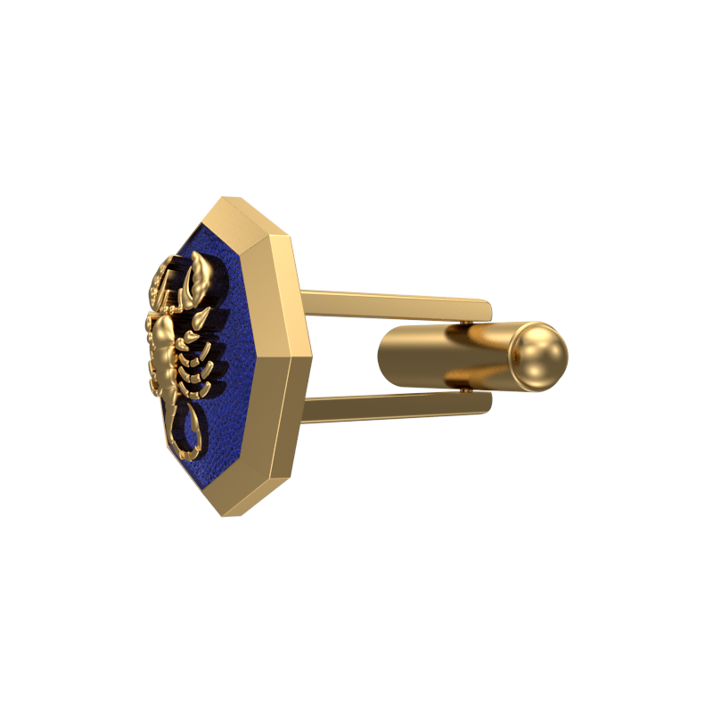 Scorpio Zodiac , Constellation Cufflink Set with 18kt Gold & Black Ruthenium Plating on Brass.