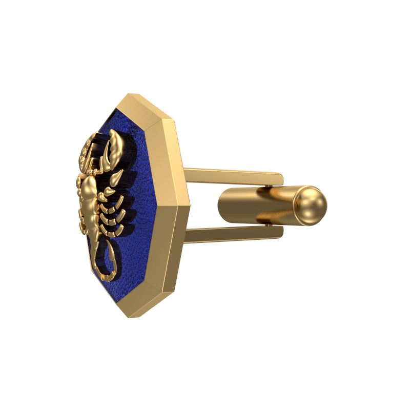 Scorpio Zodiac , Constellation Cufflink Set with 18kt Gold & Black Ruthenium Plating on Brass.