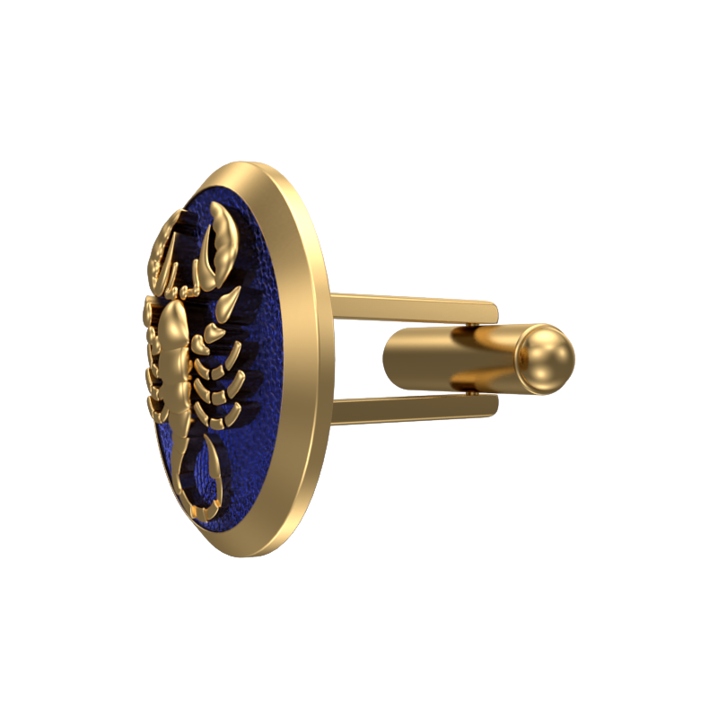 Scorpio Zodiac , Constellation Cufflink Set with 18kt Gold & Black Ruthenium Plating on Brass.