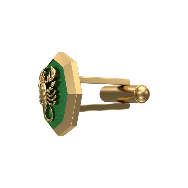 Scorpio Zodiac , Constellation Cufflink Set with 18kt Gold & Black Ruthenium Plating on Brass.