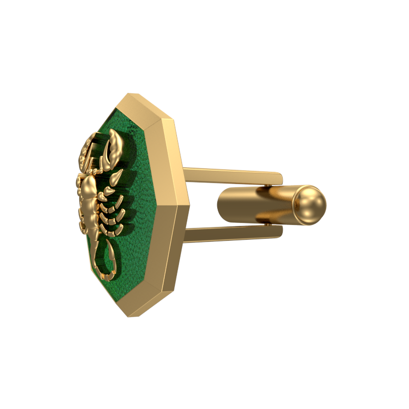 Scorpio Zodiac , Constellation Cufflink Set with 18kt Gold & Black Ruthenium Plating on Brass.
