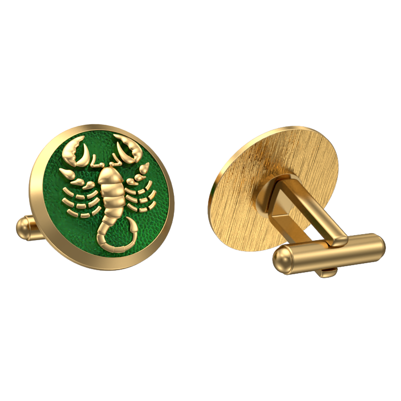 Scorpio Zodiac , Constellation Cufflink Set with 18kt Gold & Black Ruthenium Plating on Brass.