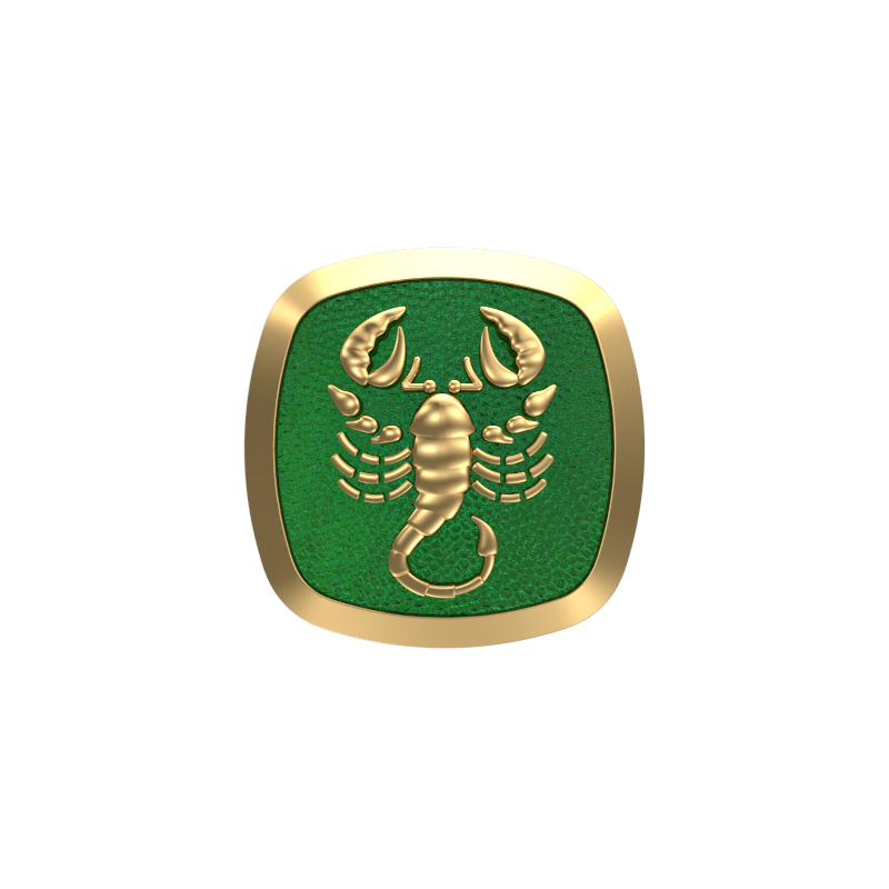 Scorpio Zodiac , Constellation Cufflink Set with 18kt Gold & Black Ruthenium Plating on Brass.