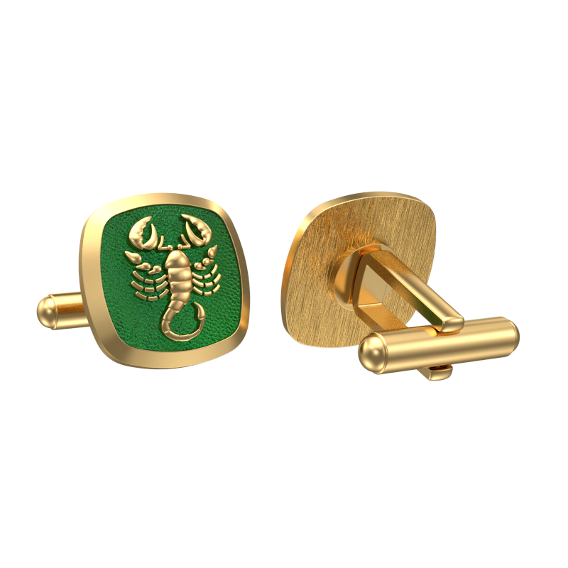 Scorpio Zodiac , Constellation Cufflink Set with 18kt Gold & Black Ruthenium Plating on Brass.