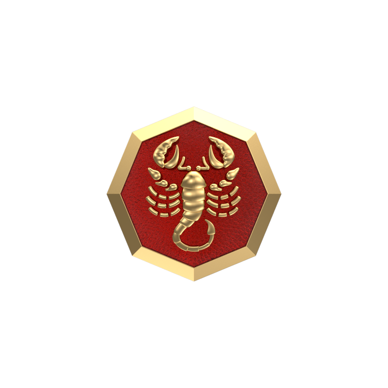 Scorpio Zodiac , Constellation Cufflink Set with 18kt Gold & Black Ruthenium Plating on Brass.