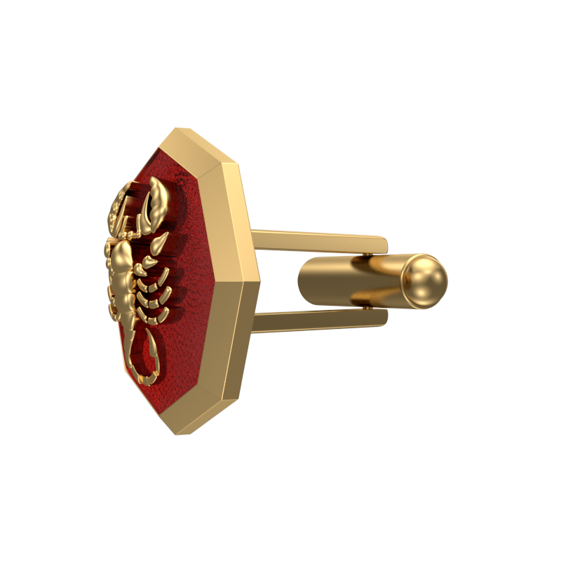Scorpio Zodiac , Constellation Cufflink Set with 18kt Gold & Black Ruthenium Plating on Brass.