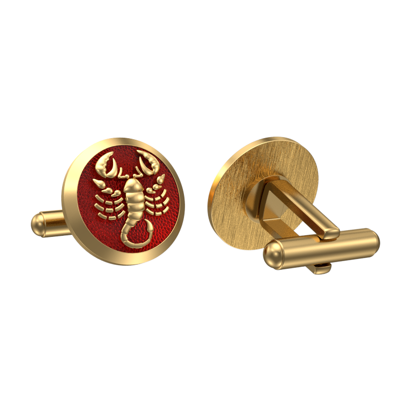 Scorpio Zodiac , Constellation Cufflink Set with 18kt Gold & Black Ruthenium Plating on Brass.