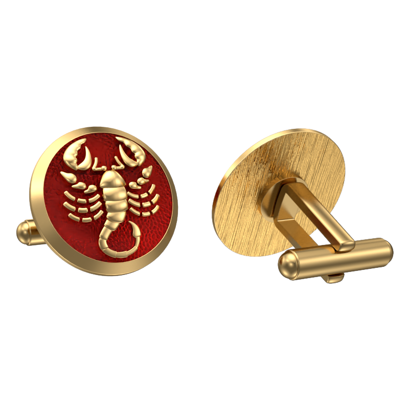Scorpio Zodiac , Constellation Cufflink Set with 18kt Gold & Black Ruthenium Plating on Brass.