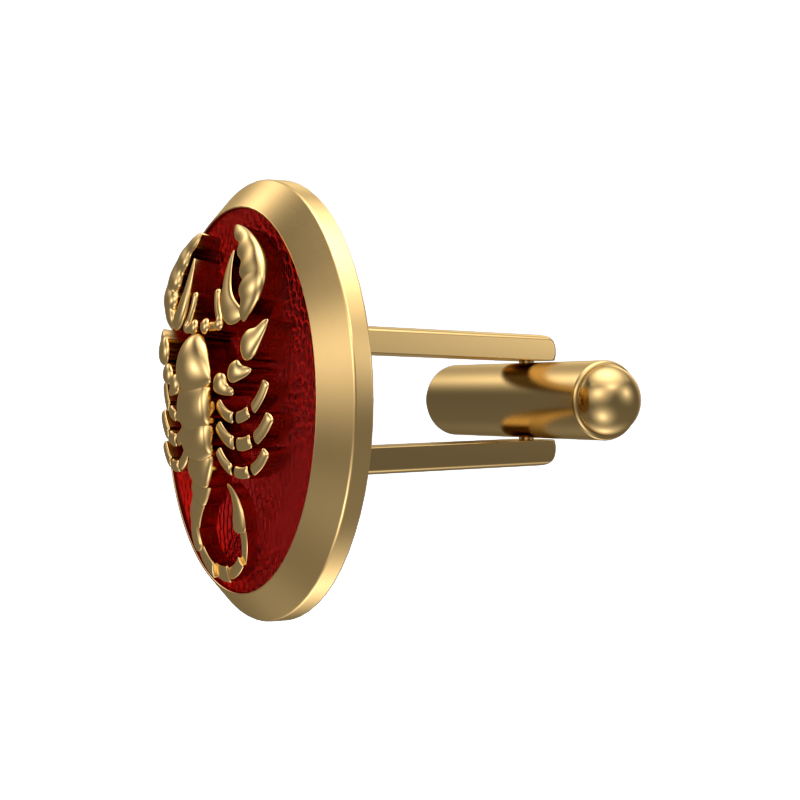 Scorpio Zodiac , Constellation Cufflink Set with 18kt Gold & Black Ruthenium Plating on Brass.