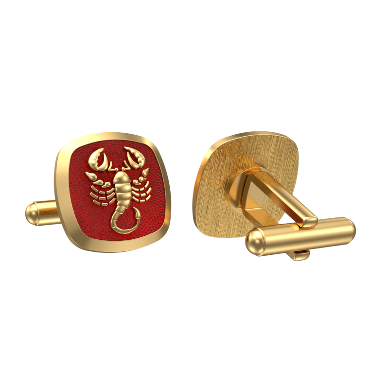 Scorpio Zodiac , Constellation Cufflink Set with 18kt Gold & Black Ruthenium Plating on Brass.