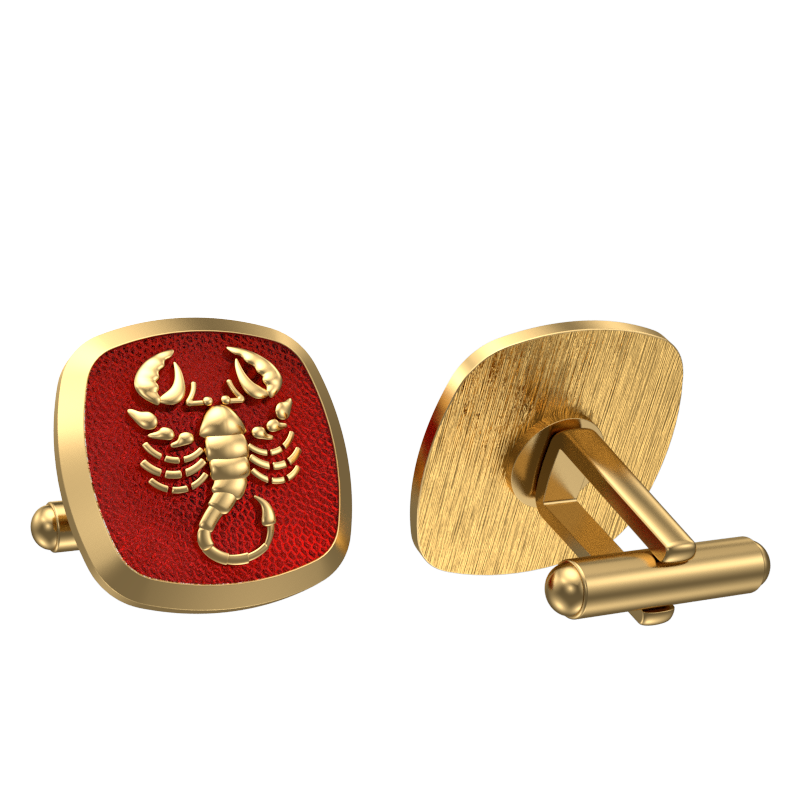Scorpio Zodiac , Constellation Cufflink Set with 18kt Gold & Black Ruthenium Plating on Brass.