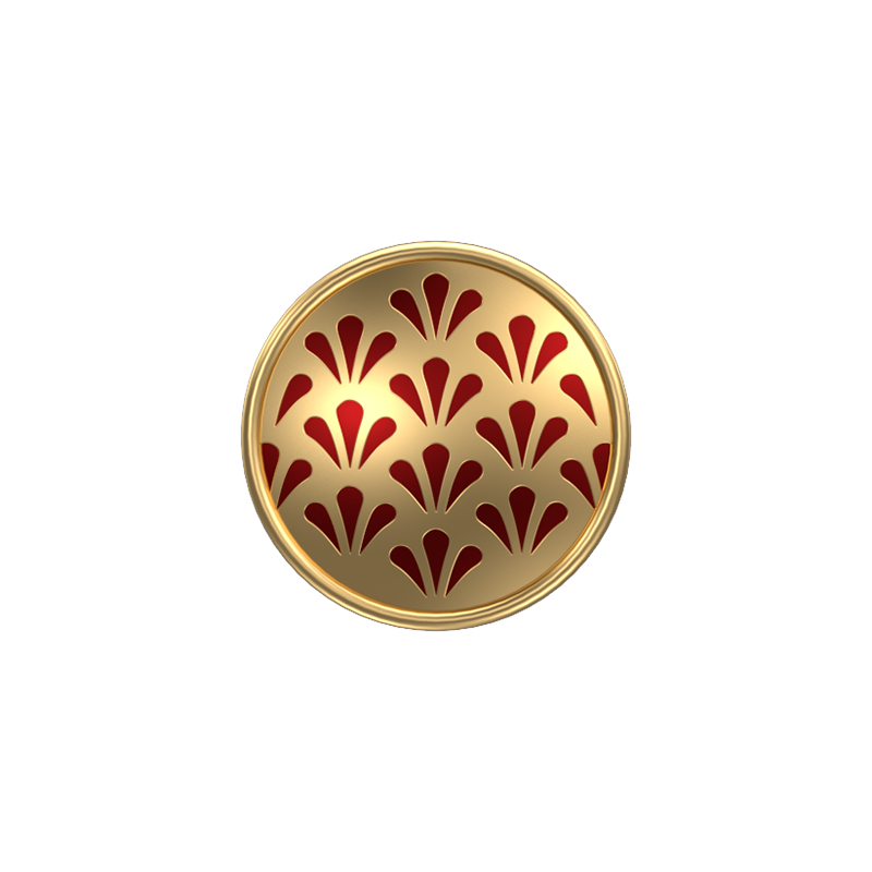 Bloom, Classic Cufflink Set with 18kt Gold Plating and Enamel on Brass.