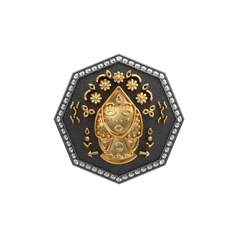 Virgo Zodiac Luxe, Constellation Cufflink Set with CZ Diamonds, 18kt Gold & Black Ruthenium Plating on Brass.