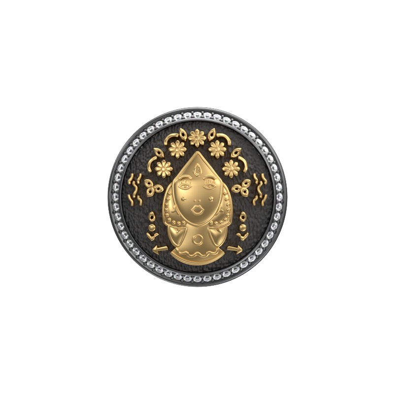 Virgo Zodiac Luxe, Constellation Cufflink Set with CZ Diamonds, 18kt Gold & Black Ruthenium Plating on Brass.